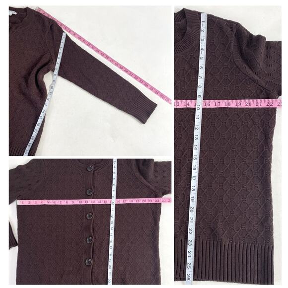 Pendleton Brown Cable Knit Cardigan Sweater Sz XXL - Picture 5 of 9